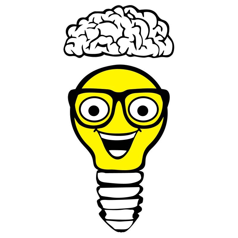 Nerd lightbulb and brain