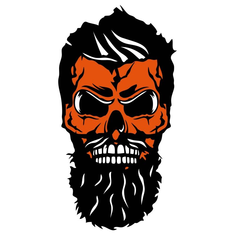 skull hipster skull beard mustache 2
