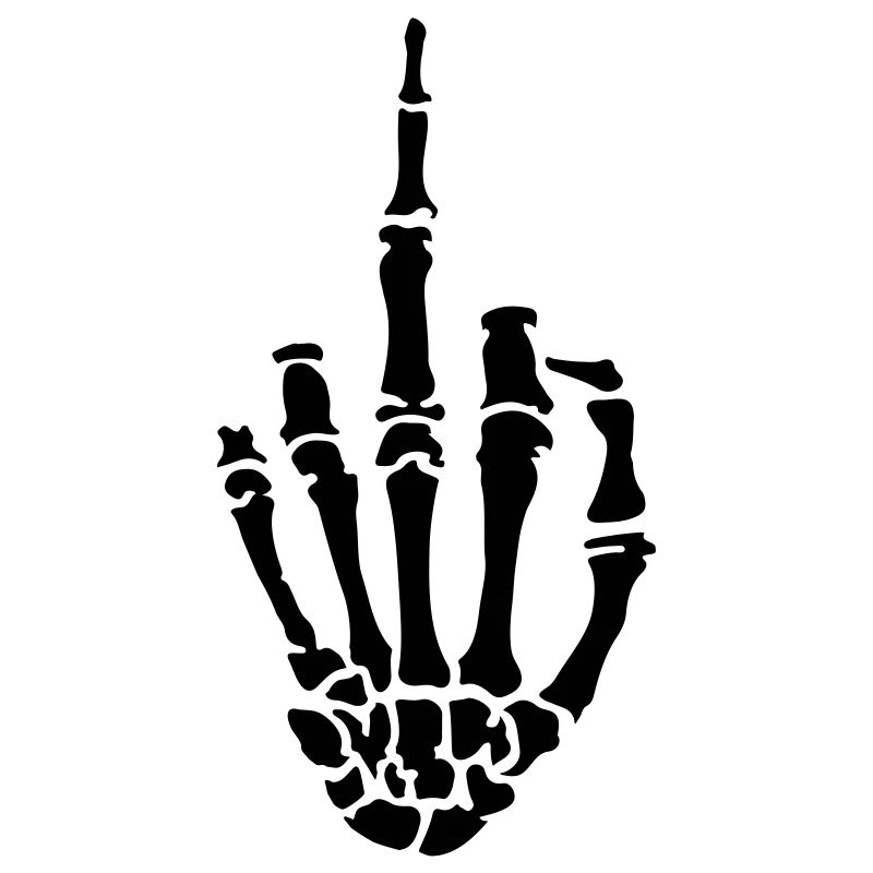 middle finger skull