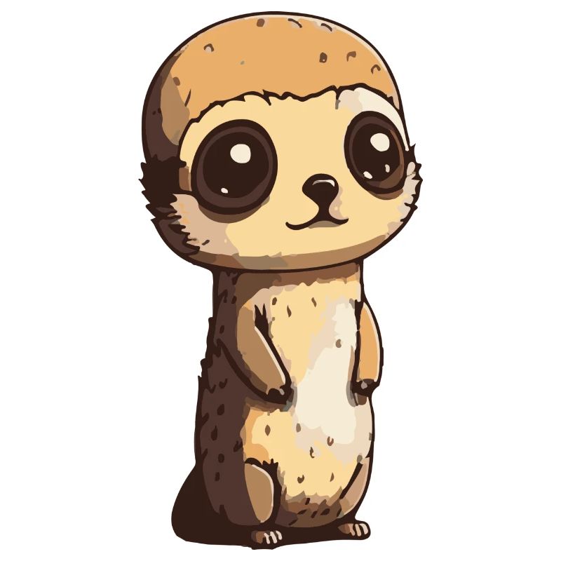 Comic Cute Kawaii Sticker Erdmännchen Hörnchen 1