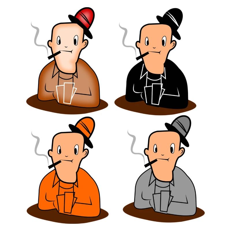 4 Kartenspieler. Geschenkidee