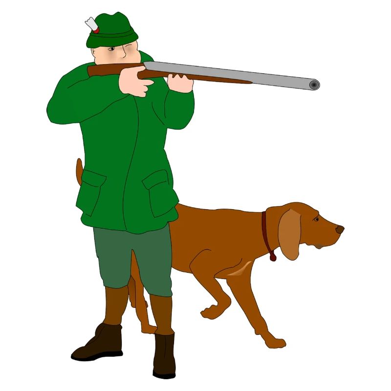Jäger mit Hund