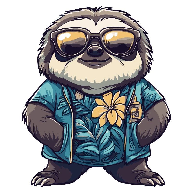 Faultier Comic Urlaub