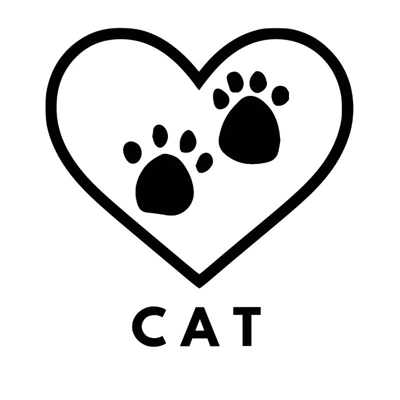 Cat Love Line Art