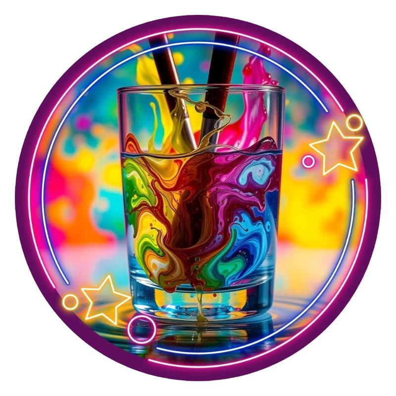 Farbiges Neon-Psyedelisches Glas