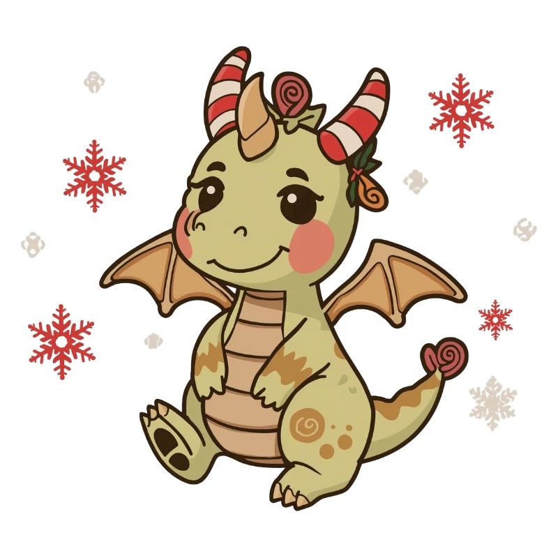Festlicher Drache Weihnachtszuckerstange