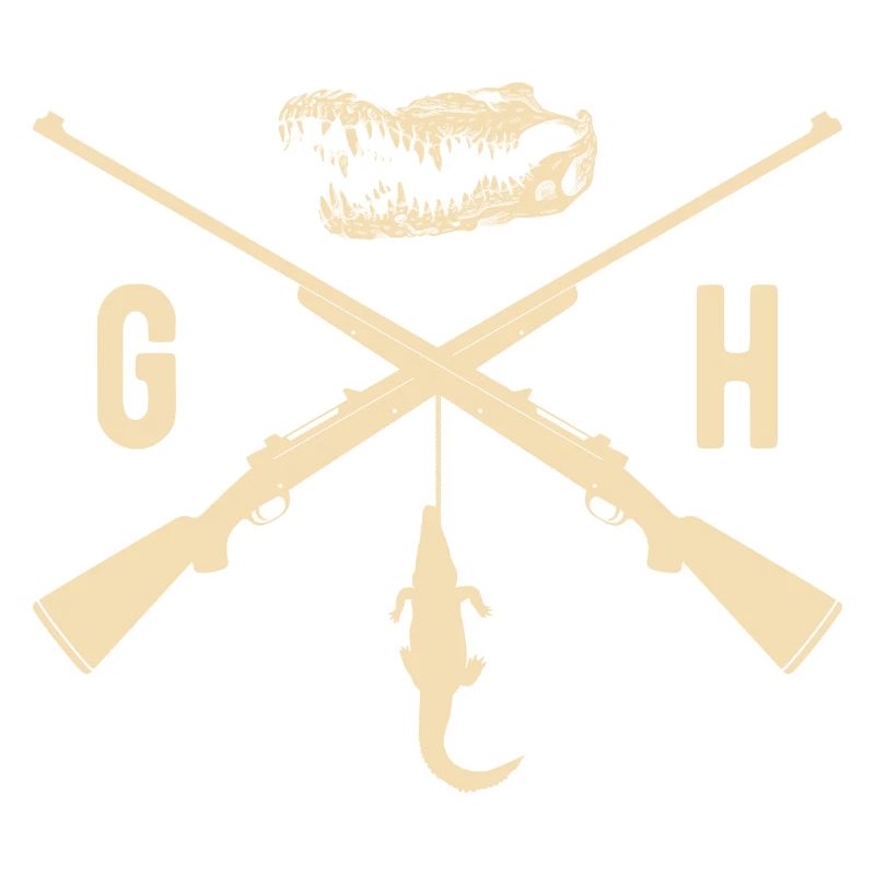 Logo de chasseur d’alligators, chasse aux alligators