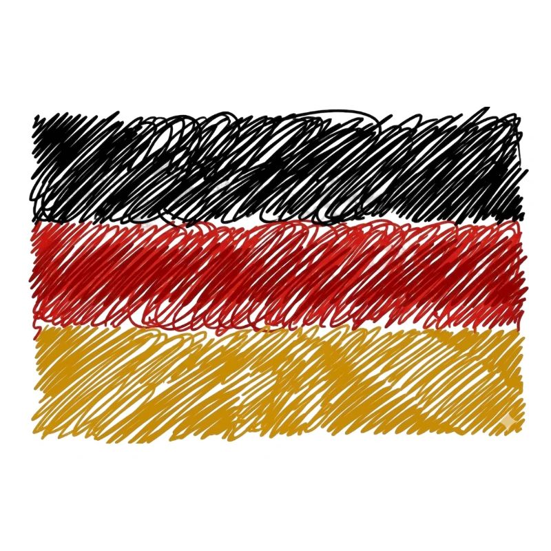 Kritzelei der deutschen Flagge