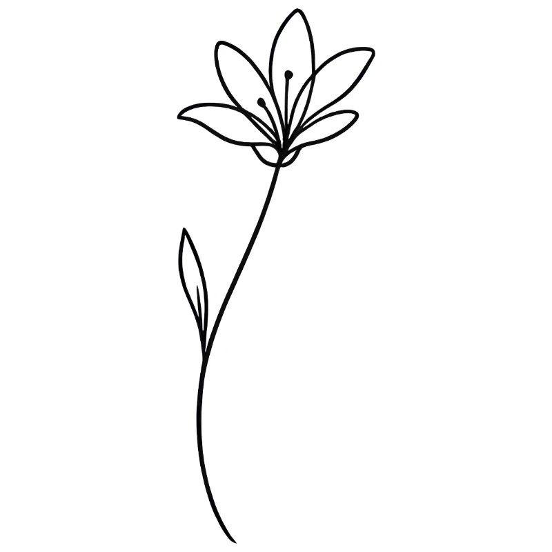 Botanische Linienblüte Minimal