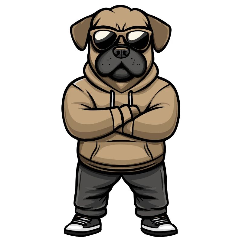 bulldog hund comic