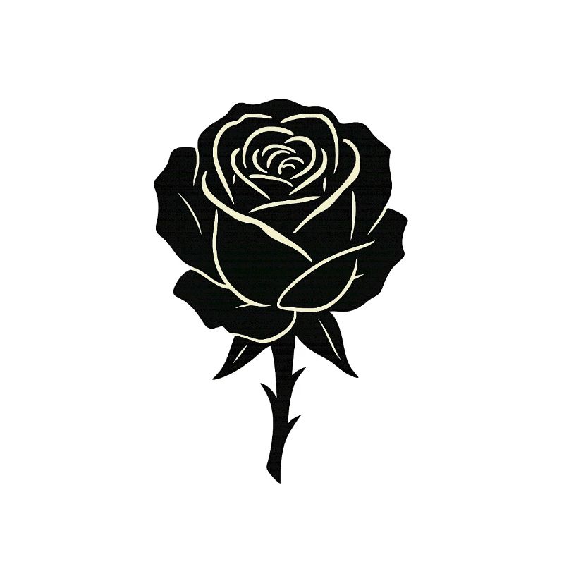 Schwarze Rose Umrissdesign