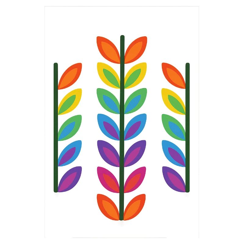 Regenbogenblatt-Design im lebendigen Stil