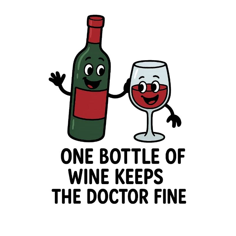 Illustration de bouteille de vin et de verre à vin joyeux