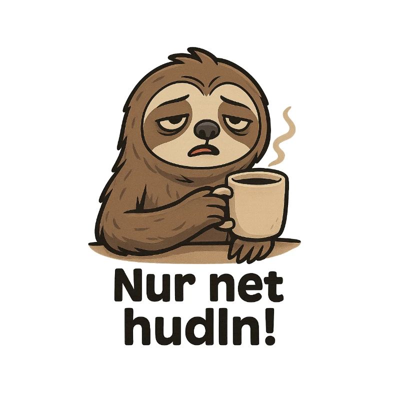 Sloth drinks coffee