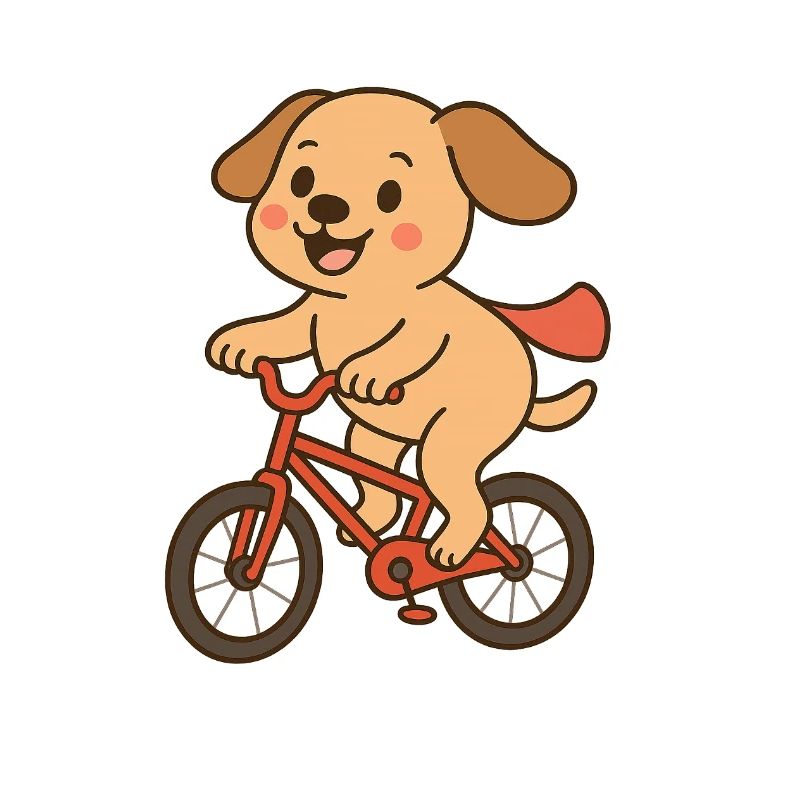 Verspielter Hund auf Fahrrad