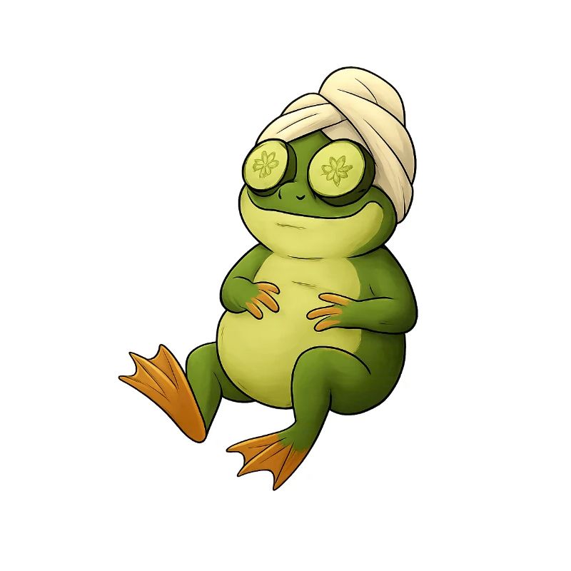 Gurkenmasken-Frosch im Spa