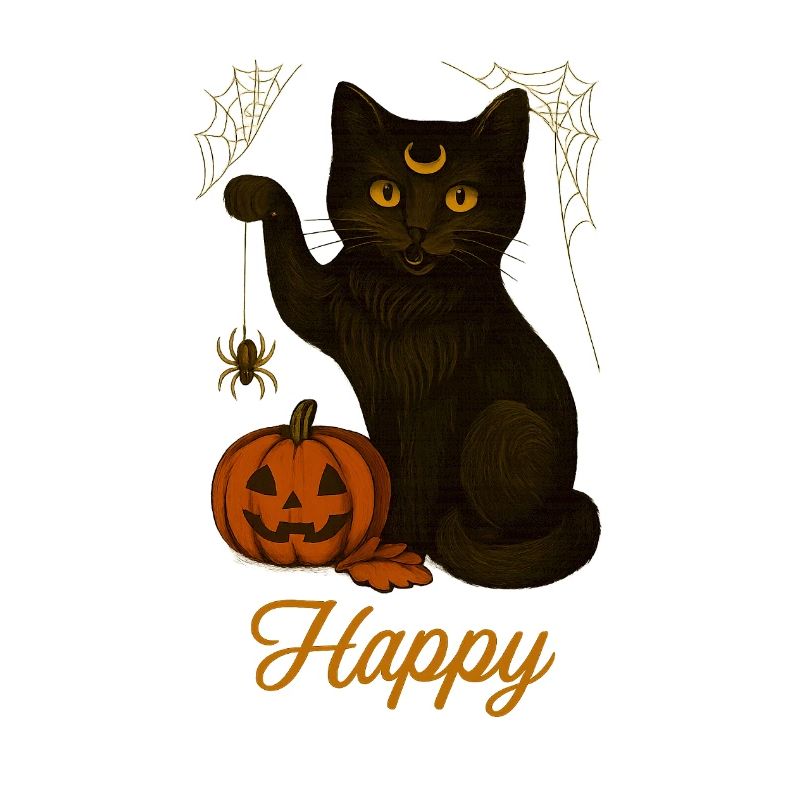 Halloween-Katze – Glücklich