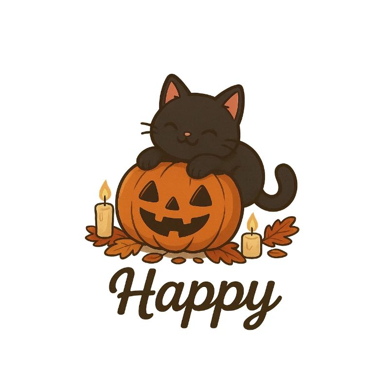 Halloween Schwarze Katze – Glücklich