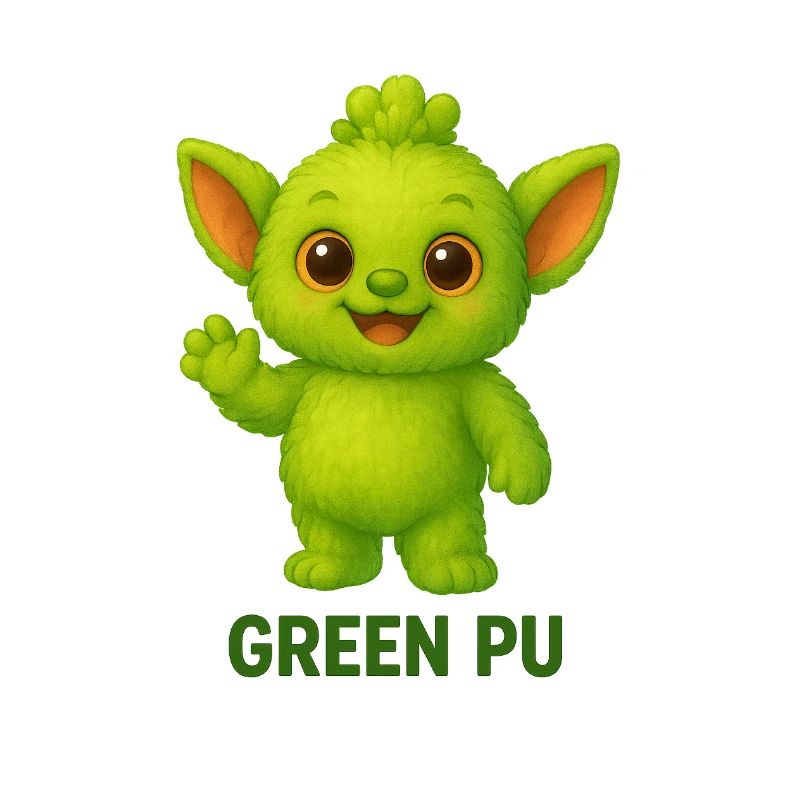 Grünes Pu-Kreaturen-Maskottchen