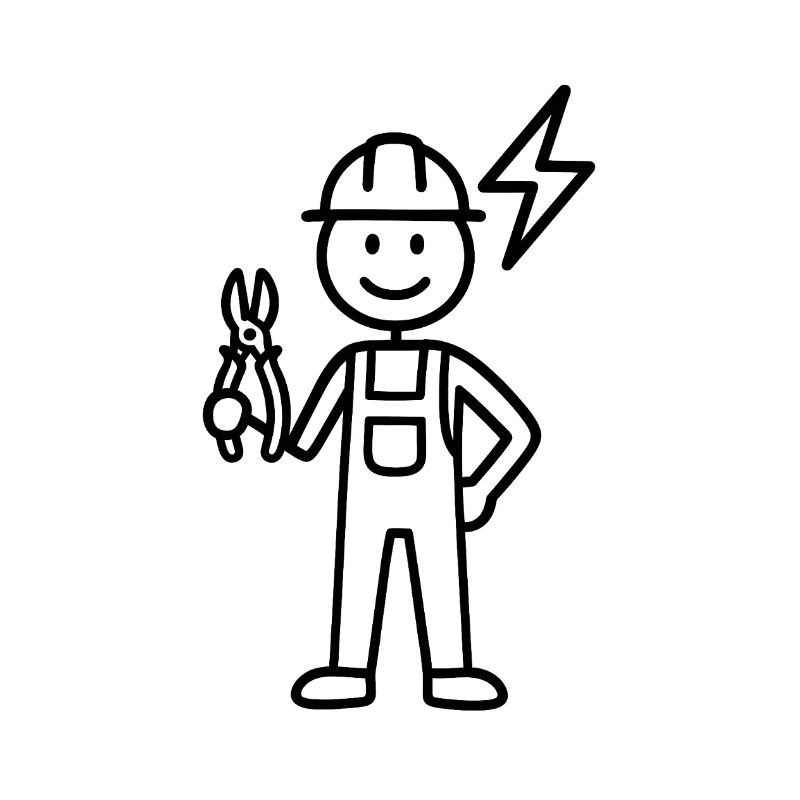Elektriker Strichmännchen