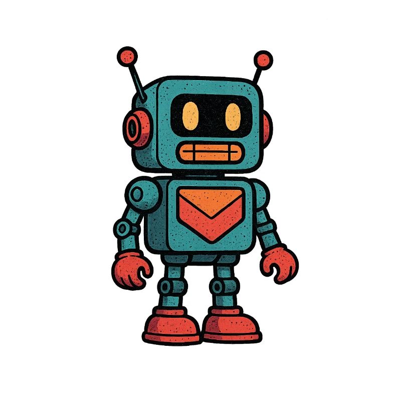 Retro Roboter Briefhalter