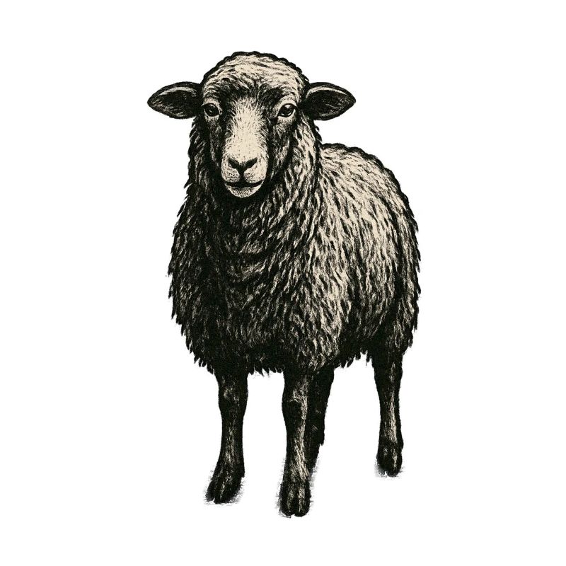 Schwarzes Schaf – Mystische Tierillustration