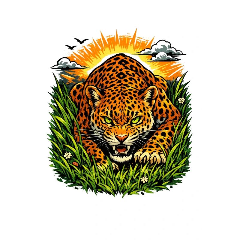 Leopard im Sonnenaufgang