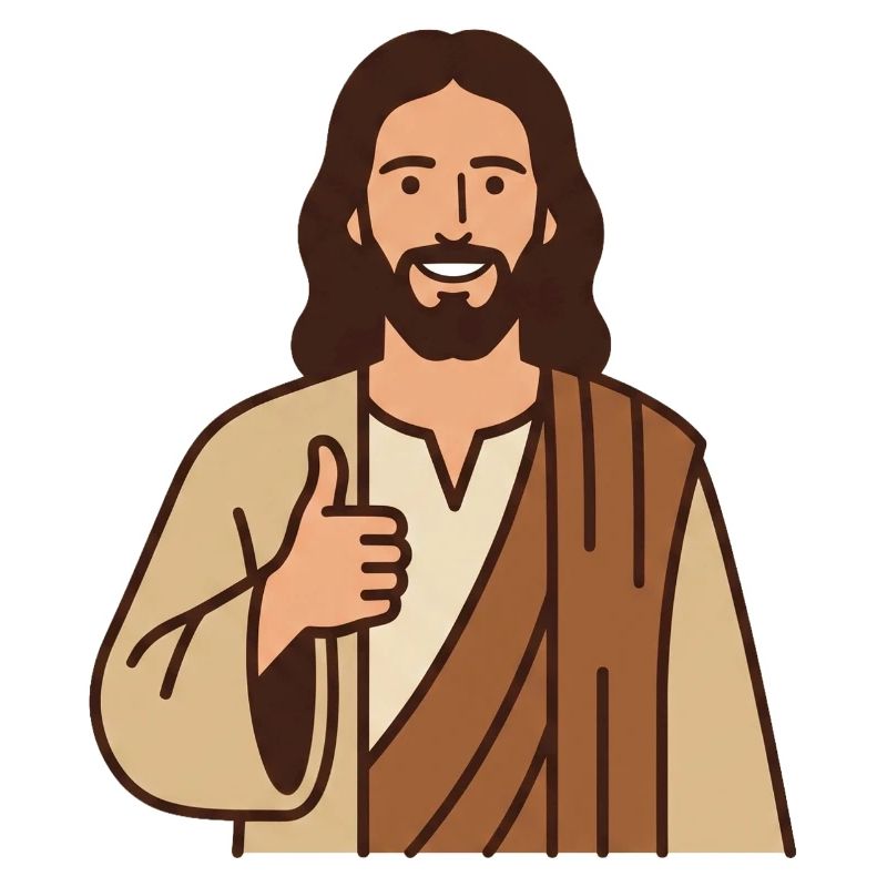 Jesus Cartoon Daumenhoch