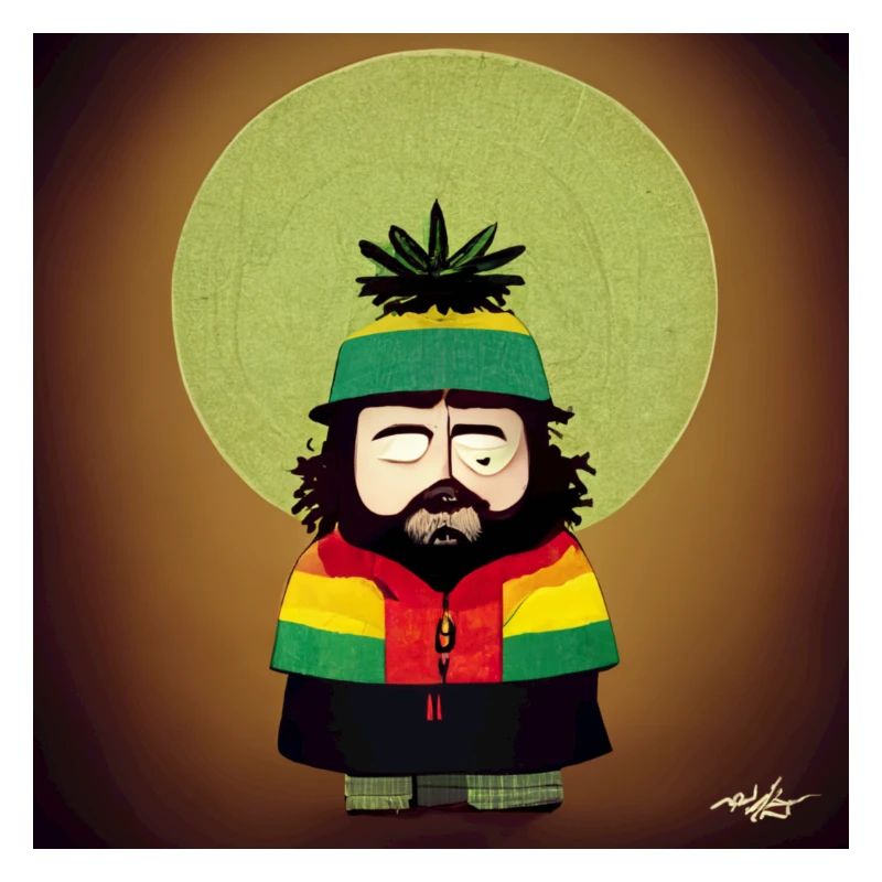 Rastafarian style cartoon