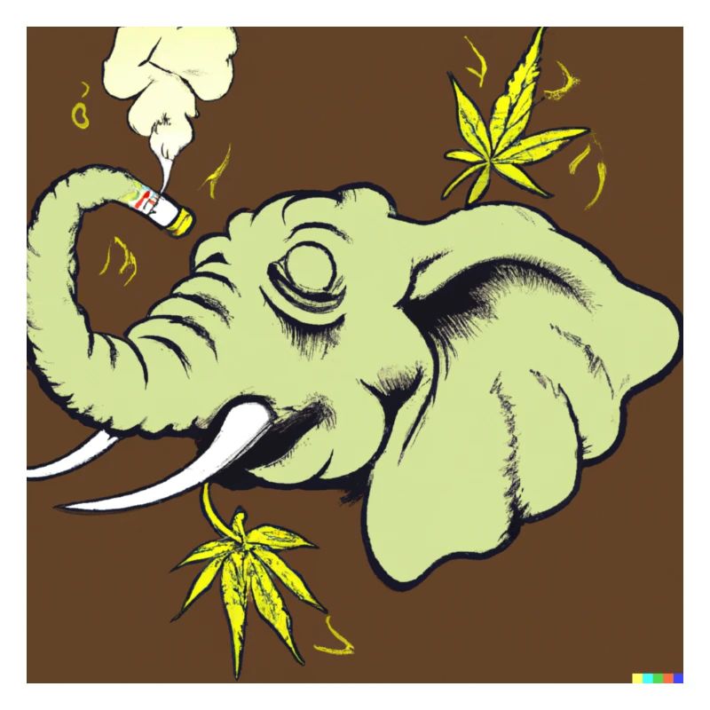 Weed smoking elephant