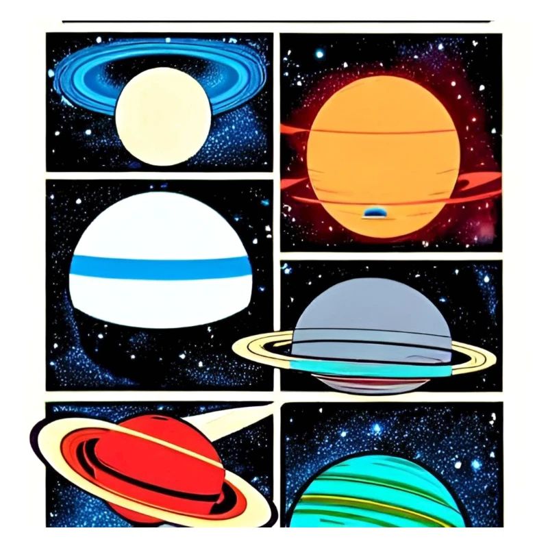 Planets on space comics style