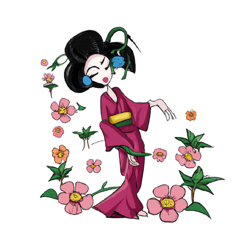 Geisha im Frühling