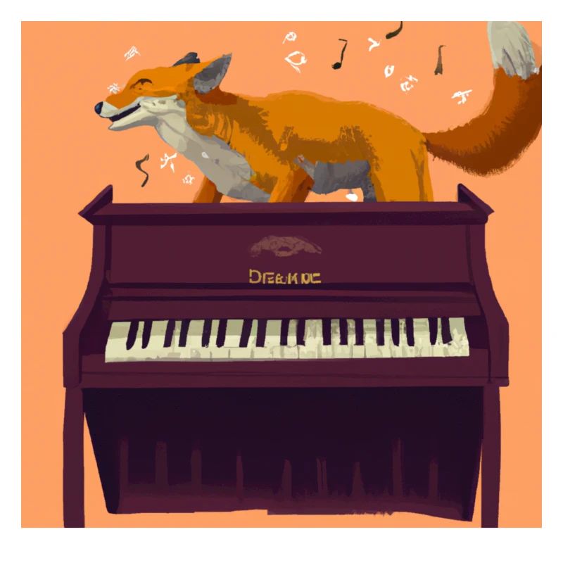 Fuchs auf Klavier