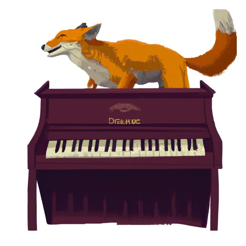 Fuchs auf Klavier