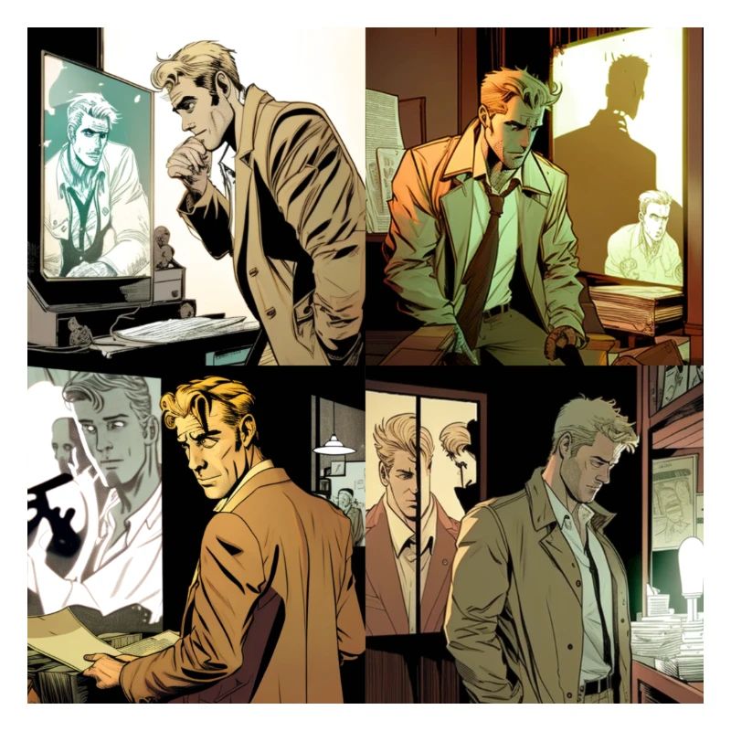 Image comique de John Constantin se faisant espionner