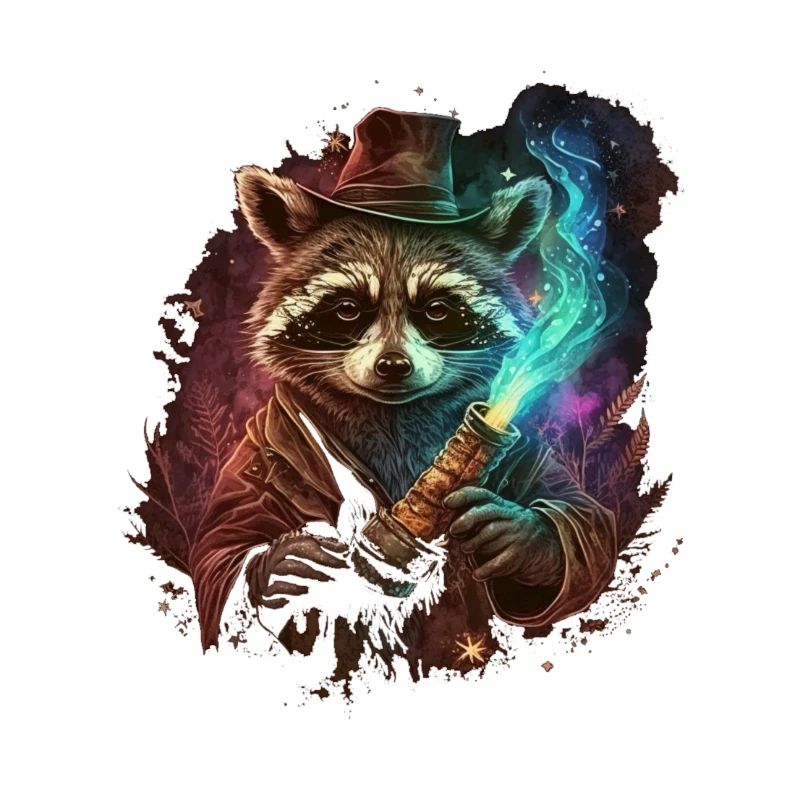 Fantasy-Zauberer Waschbär