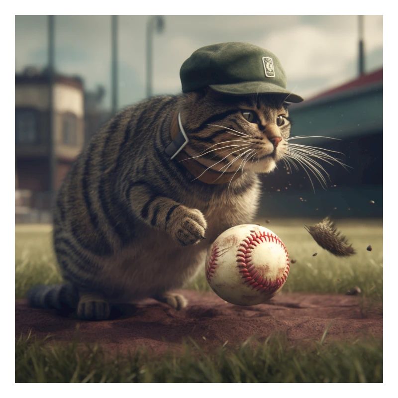 Cat playing ball