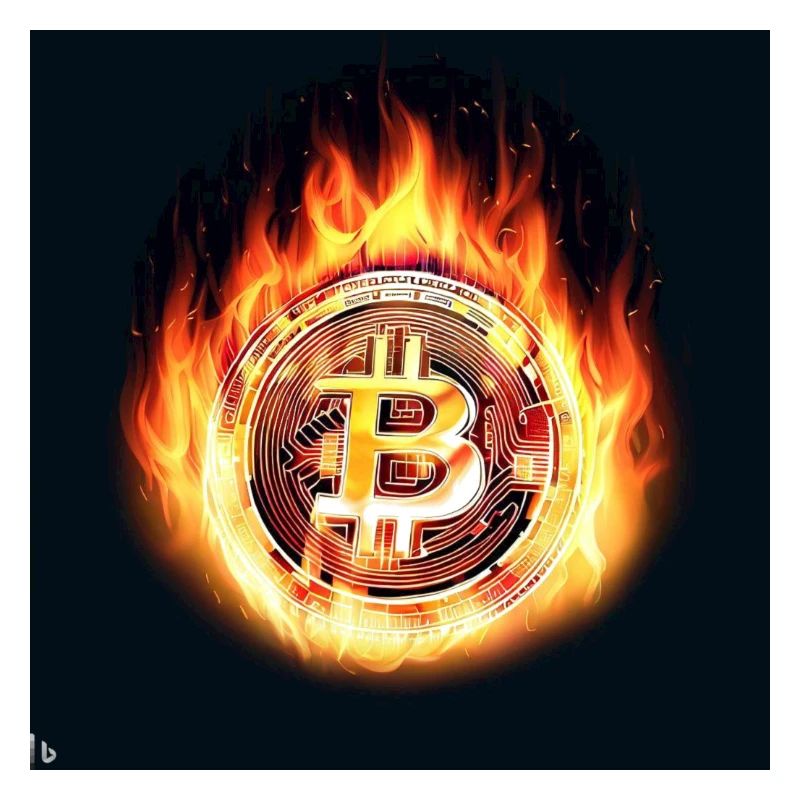 brennender Bitcoin