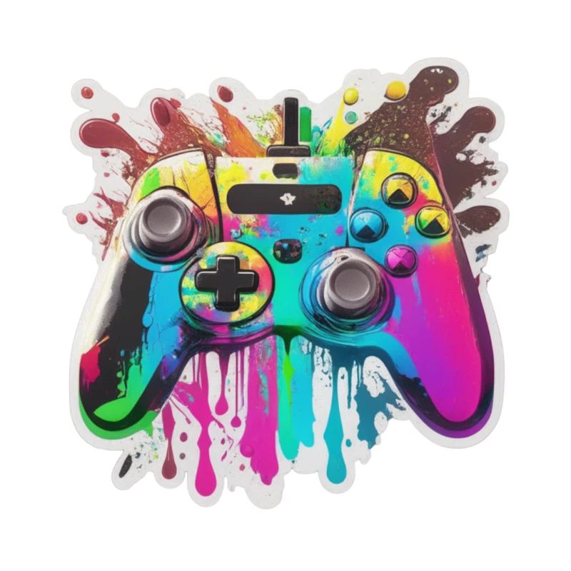 Gaming Controller Rainbow Splash