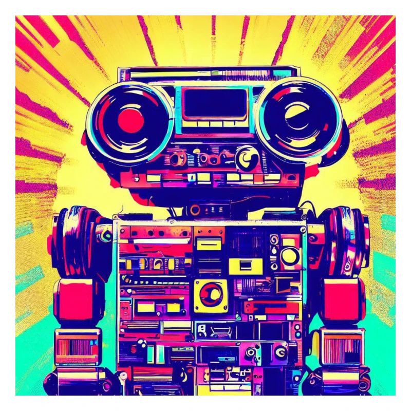 Pop Art Style Robot from a stereo system