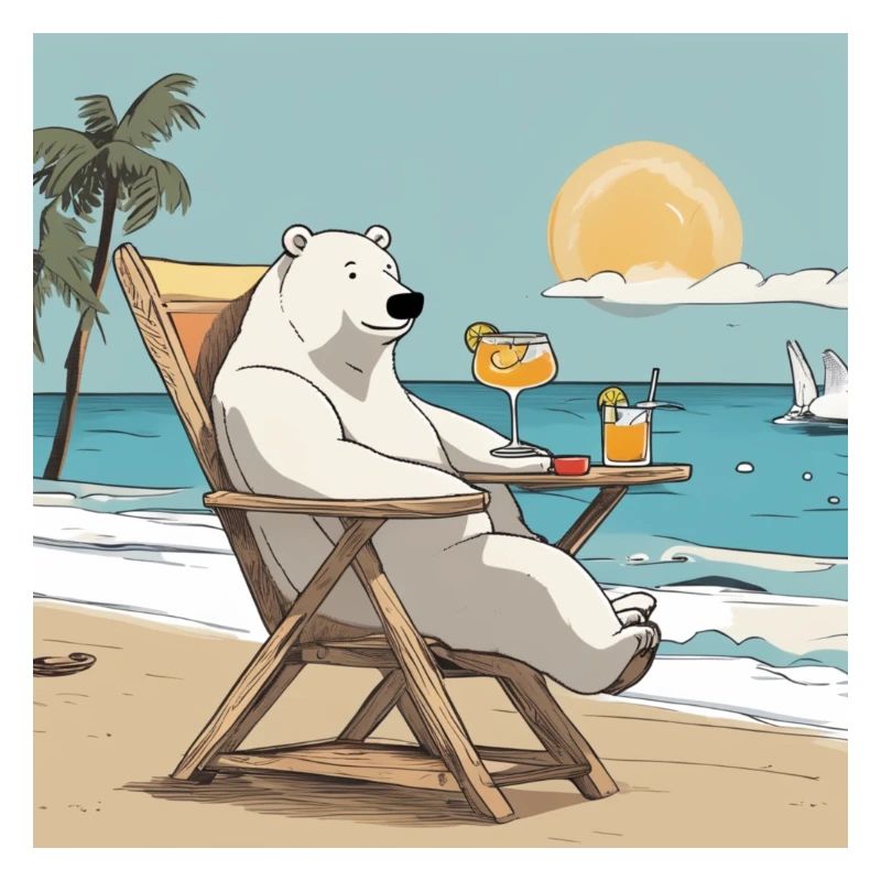 Eisbär bei Sonnenuntergang