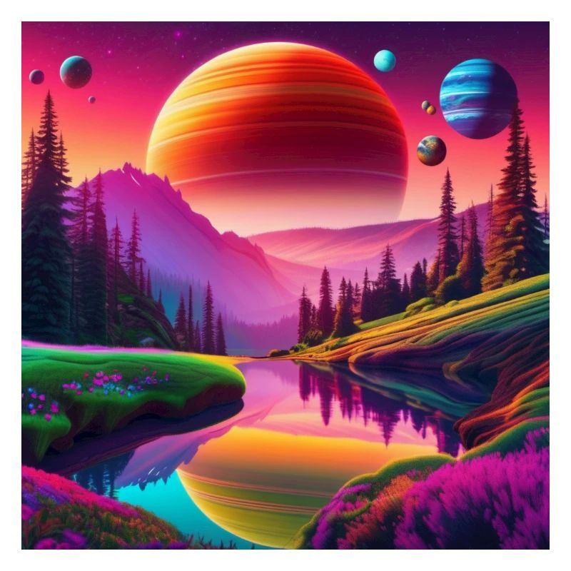 psychedelisches trippy Planeten-Design