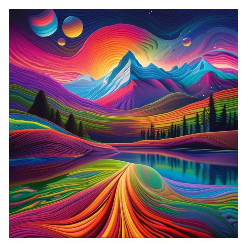 psychedelisches trippy Berg-Design