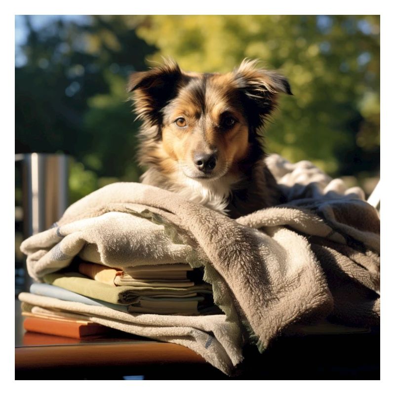 Hund liegt draußen