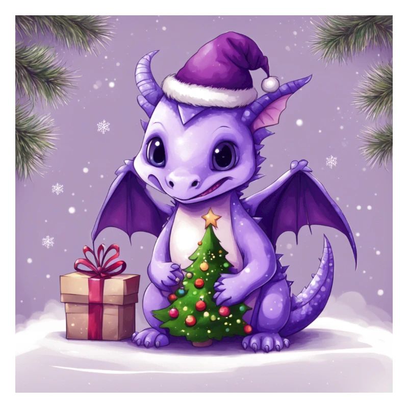 Lila Weihnachtsdrache