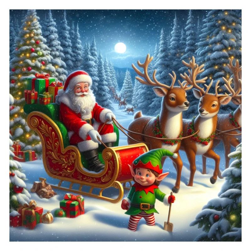 Weihnachtsmann im Weihnachtsschlitten