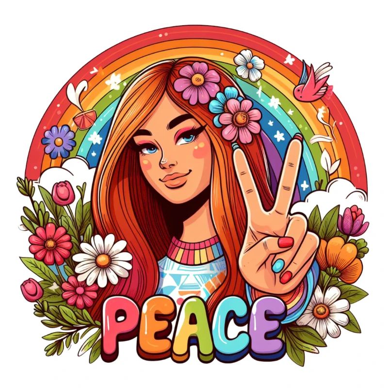 Mädchen zeigt Friedenszeichen