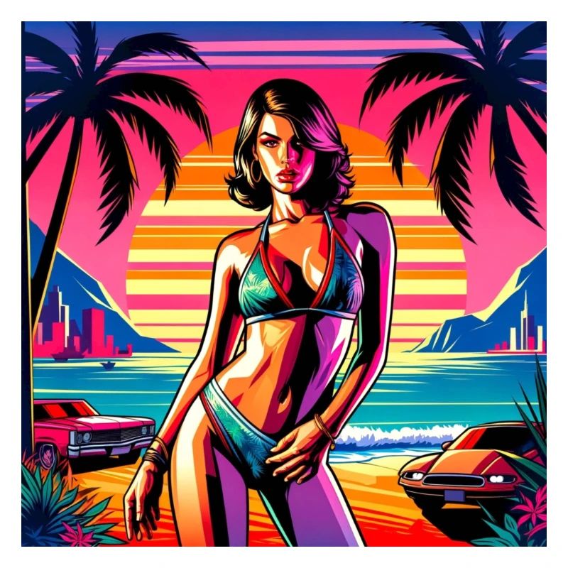 beach palm girl