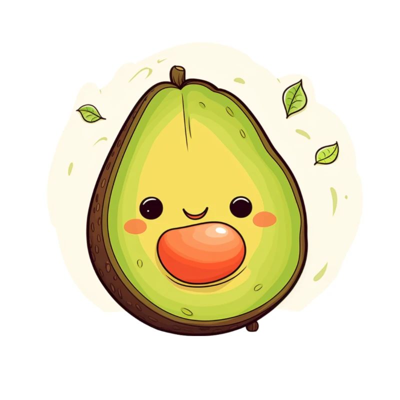 Happy avocado with pit