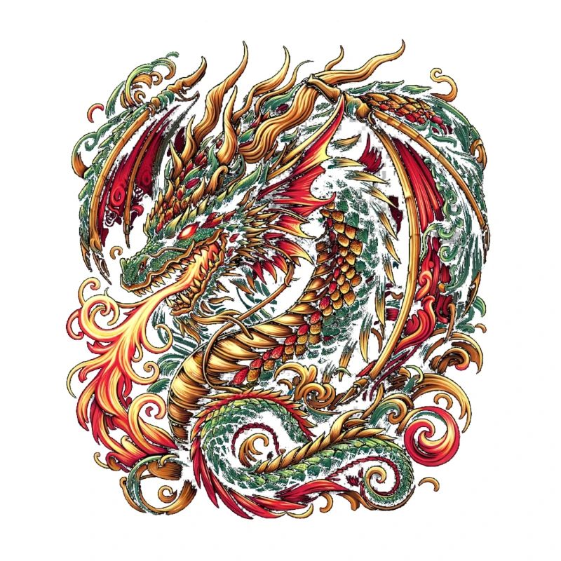 Smaragdgrüner Inferno-Drache